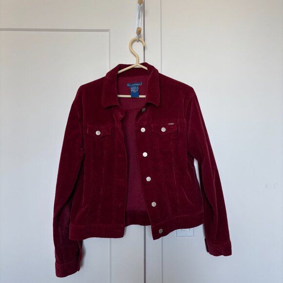 Point Zero Corduroy Cherry Red Jacket size M - Picture 2 of 5